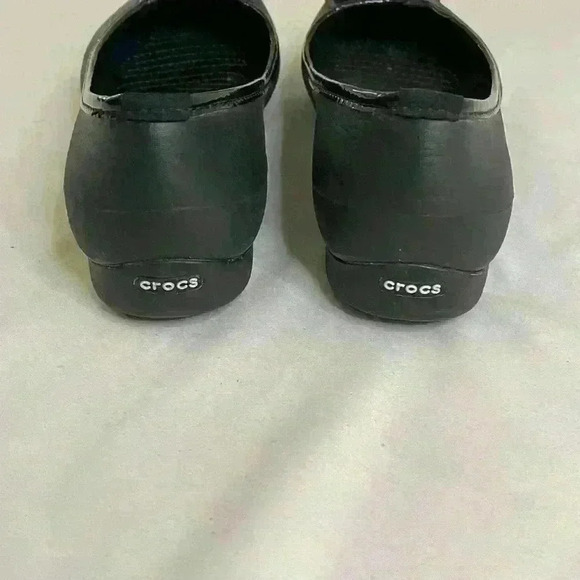 Crocs Black  Bow Accent Ballet Flat Slip-on Shoes Size 7 - Picture 6 of 9